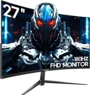 27 Inch Curved Gaming Monitor 180HZ Full HD 1080P with FreeSync,1800R Frameless