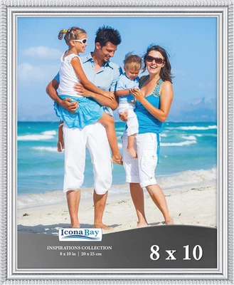 - 8X10 Silver Picture Frame - Beautifully Detailed Molding - Contempo
