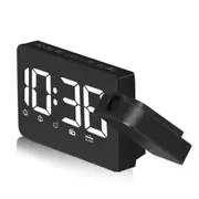 TS-3211 360�� Rotated Projection Clock FM Radio Clock Snooze Function Creative Alarm Clock WHITE COLOR