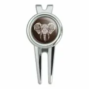 White African Elephant Tribal Golf Divot Repair Tool and Ball Marker