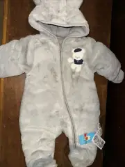 Baby Snowsuit Winter Romper Footies Jumpsuit Thicken Hooded Sleepsuit 59cm/0-3 M