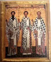 Three Holy Hierarch Saints Gregory St John St Basil Russian East Orthodox Icon