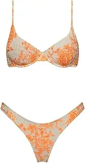 [N\P] NP Push Up Bikini Set Women Triangle Bikinis Swimwear Ruched Biquini Orange