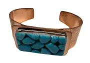Jay King Hammered Copper Turquoise Cuff 7”