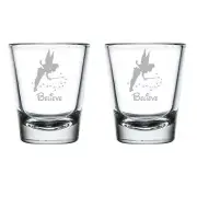 Set of 2 Shot Glasses Glass Fairy Believe