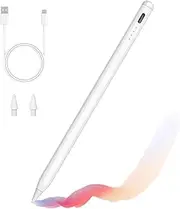 Stylus Pen for iPad with Palm Rejection& Fast Charge, Active Pencil Compatible with (2018-2023) Apple iPad Pro (11/12.9 Inch),iPad Air 3/4/5,iPad10/9/8/7/6, iPad Mini 5/6 - White
