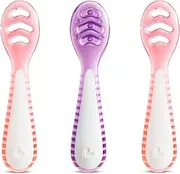 Munchkin Gentle Dip Multi-Step Spoon for Babies from 4 Months - 3 Pack, Ideal for Baby Led Weaning, Ergonomic Design, BPA Free