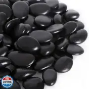 Calofulston 2.2LB Black Rock, Small River Stones Pebbles for Plants, Vases, L