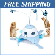 USB Rechargeable Cat Toy with Fluttering Butterfly & Whack-a-Mole for All Breeds