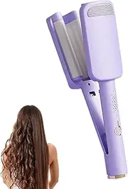Hair Waver Crimper, Waver Curling Iron, Beach Waves Curling Wand, Ionic Deep Waver Hair Curler Tool with Ceramic 3 Barrel for Women, Anti-Scald, Easy to Use (Purple)