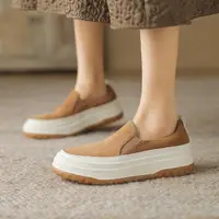 在飛比找momo購物網優惠-【WYPEX】顯瘦厚底真皮懶人女鞋 增高麂皮休閒鞋(2色)