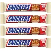 911310 4 x 91.6G PACKET SNICKERS ALMOND SHARE SIZE 2PC CHOCOLATE CANDY BARS