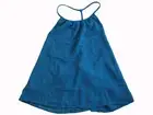 ALLY plait detail chiffon strappy backless polyester top 12 TEAL NWT!