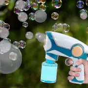 Smoke Bubble Machine Bubble Blower Healthy Smoke Bubble Toy For Kids Children Bubble Gun Blue