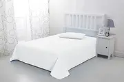 Soft Brushed Microfibre Flat Sheet - Non Iron Breathable Hypoallergenic Top Sheet (White, Single)