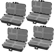 PartyKindom 4pcs Fishing Storage Organizer Box with Removable Dividers Durable Bait Holder for Outdoor Tackle Accessories Compact Design for Easy Carrying and Long Term Use