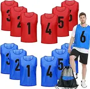 [Antoyo] Nylon Mesh Pinnies with Numbers Scrimmage Team Practice Vests Pinnies Jerseys for Basketball Soccer Football Bibs