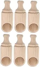 GREENADSCAPE 6-pc Wooden Measuring Spoons Set Tea Spoon Milk Powder Scoop Ergonomic Handle