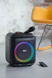 200W Bluetooth Light Speaker + Wired Microphone Black