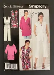 Simplicity Pattern Misses' 0446 Dress, Jumpsuit, Belt & Tunic (Sizes 6-14) UC FF