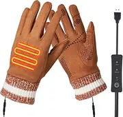 [Generic] Heated Gloves for Women,Winter Snowboard Gloves USB Heated - Cold Weather Touchscreen Gloves, Heated Snowboard Gloves for Outdoor Cycling Driving