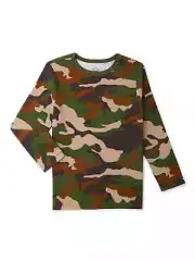 Wonder Nation Boys Long Sleeve T Shirt LARGE HUSKY Green Camo New