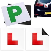 Learner Plate for Driver Learner - Learner Driver Plates with 2 L Plates and 2 P Plates | Reusable Waterproof New Driver Plates for Learner Drivers and Instructors