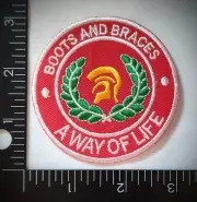 Skinheads BOOTS & BRACES A WAY OF LIFE Embroidered Hook and Loop Quality Patch
