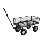 Shift Right Utility Cart Basket Wagon Trolley Pushcart w/ Puncture Proof Wheels