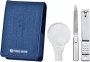 Manicure set,Nail kit manicure set,Nail care kit, Nail Clippers Set Portable Nail Clipper Kit, 3-Piece with Removable Magnifying Glass, Nail Care Tools, with Leather Travel Case