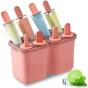 8 Piece DIY Popsicles Molds, Reusable Ice Pop Easy Release Ice Cream Mold Kids