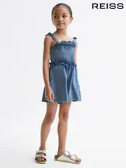 Reiss Blue Hattie Senior Denim Playsuit (D87101) | $110