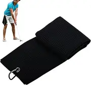 ETUCYNG Microfiber Golf Towel - 23.6 X 15.7 Inches Waffle Pattern Golf Towel | Golfers Cleaning Fabric with Heavy Duty Carabiner Clip for Tournament