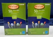 MULTI-COLOR LED Christmas String Lights Micro Lights Indoor Outdoor 50ct 12.7ft