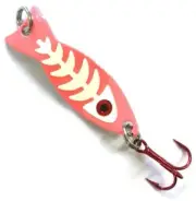 JB Lures Ghost Spoon with Glo-Boones - Glow Red - 1/8 oz Ice Fishing Lure