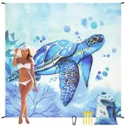 WIWIGO Beach Blanket Waterproof Sandproof Beach Mat 79" X 83" /10'x9'for 2-8 ...