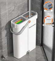 Joybos®Flat Floor Mop and Bucket Set with Aluminum Handle WITH 5 REFILLS&DUSTING CLOTHS