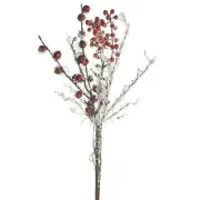 Artificial Iced Berries Stem, 17-inch