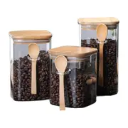Glass Canisters With Bamboo Lid Spoon Canisters & Jars