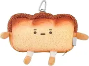 [Generic] Bread Coin Purse | Toast Zipper Change Wallet | Plush Coin Pocket, Cartoon Backpack Pendant, Small Cosmetic Bag, Money Wallet