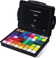 HIMI Gouache Paint Set, 56 Colors x 30ml Include 8 Metallic and 6 Neon Colors,