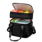 Lunch Box for Men Women - Double Deck Insulated Lunch Bag, Large Leak Proof T...