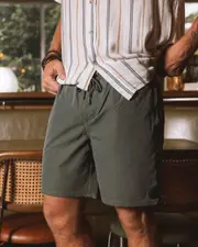 [Skylark] Skylark Men's Reef Elastic Waist Shorts in Olive Green Size XL XL Olive Green