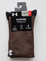 Under Armour U7801P1-Brown UA Soccer Over The Calf Socks 1 Pair Size 13.5K-4.5Y