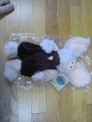 J.B.Bean & Assoc, "Primrose" Pink Bear wearing a Maroon Vest