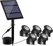 OGL Solar Outdoor Pond Light, 5 Head Spotlight for Landscape Fish Tank Pool Fountain Submersible Lamp