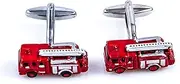 [MRCUFF] Presentation Gift Box Fire Truck Engine Fireman Pair Cufflinks & Polishing Cloth