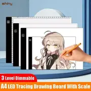 A4 LED Drawing Tracing Board W/ Scale Copy Lightbox 3 Level Adjustable Bright