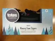 Totes Toasties Men’s Slippers Size MD (8-9 ) Memory Foam Black NIB (9374) - R5P4