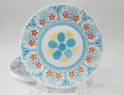 ❤️ 1 Corelle TERRACOTTA DREAMS Bread APPETIZER PLATE Turquoise Orange Yellow